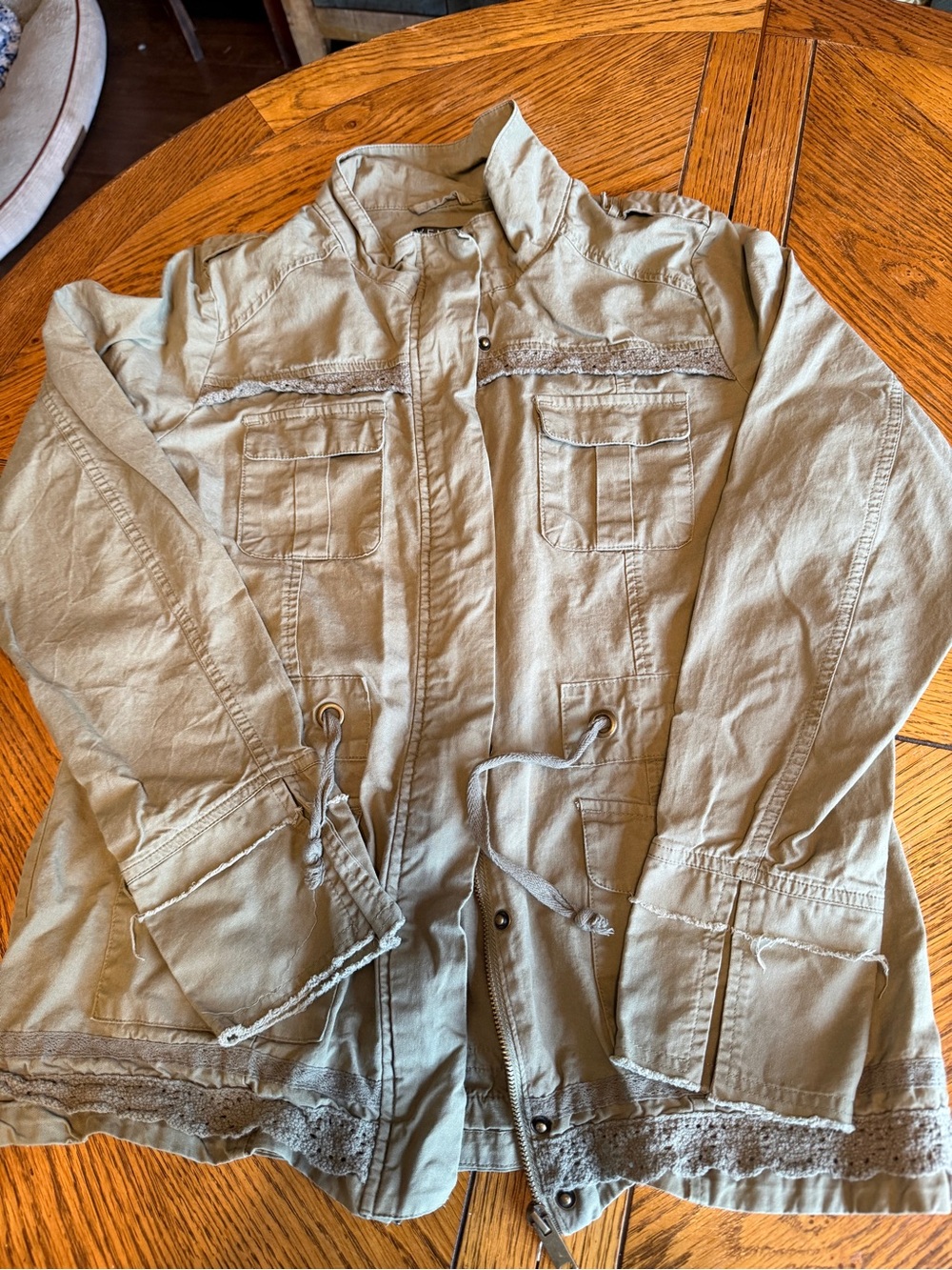 VENUS Olive Utility Jacket with Drawstring Waist